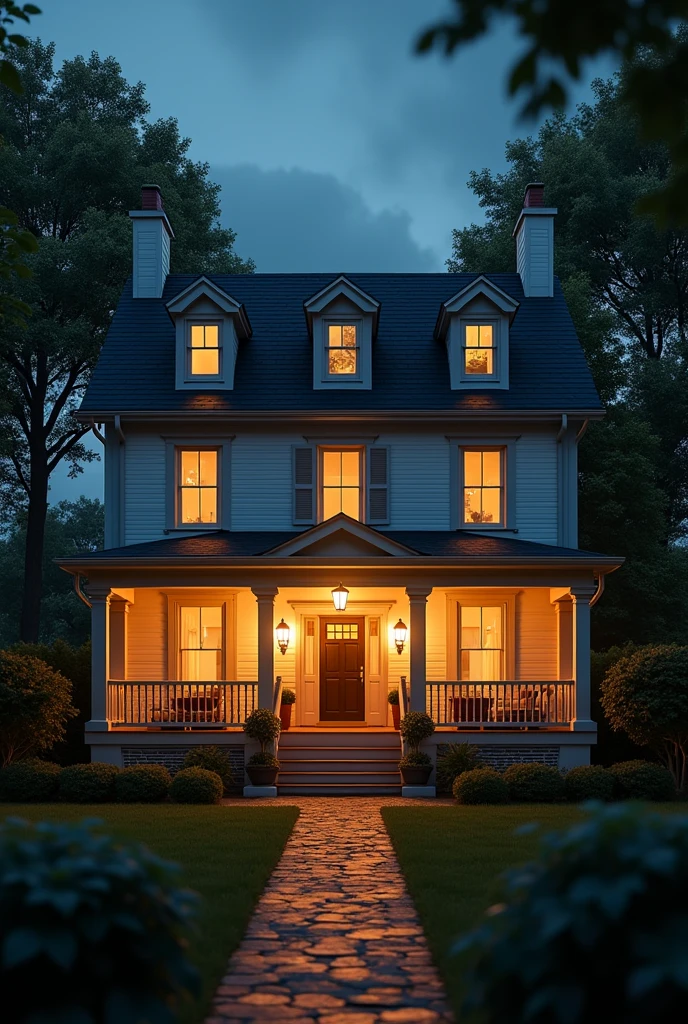 Create a video of a house turning on  
