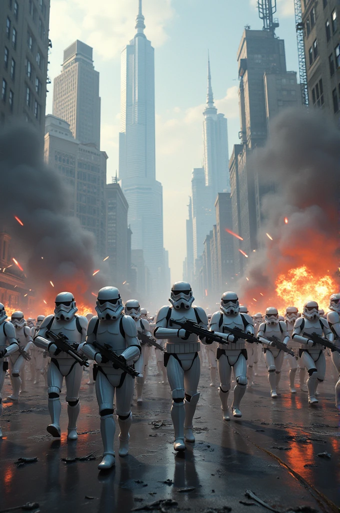 Stormtroopers attacking a city
