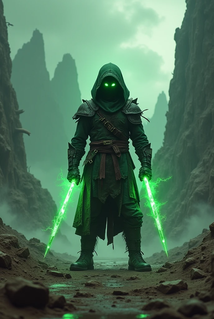 Lloyd Garmadon, The green ninja in a dark fantasy version from the 80s
