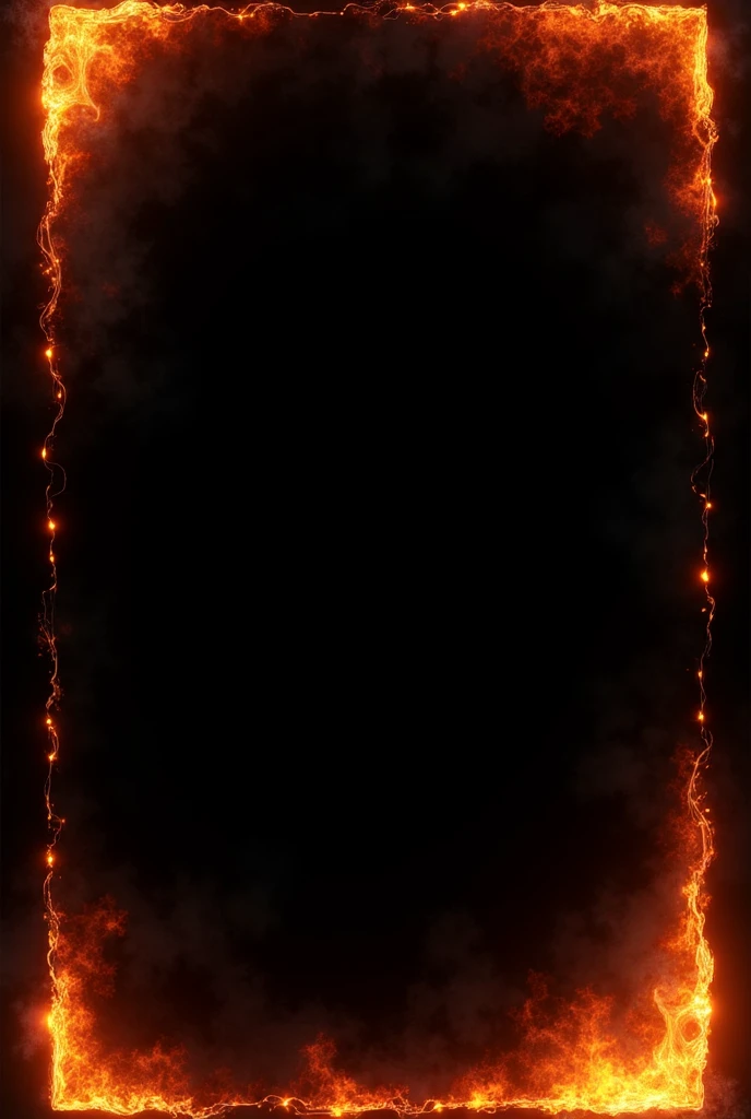 Create dark black background fire border themed
assignment cover page