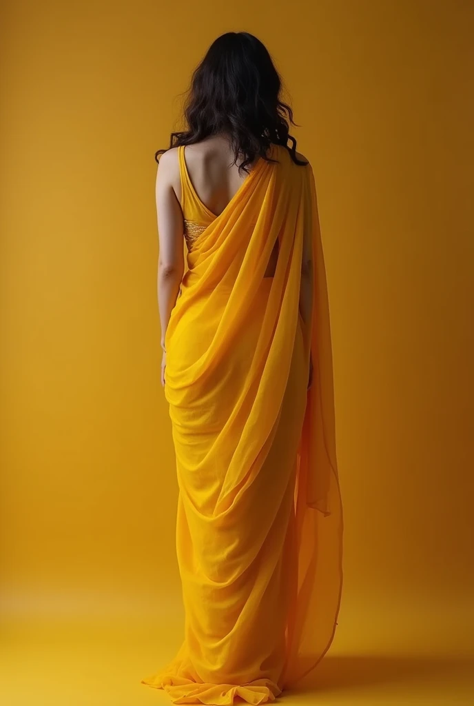 Make a photo of a women in high transparent yellow colour saree full naked doing sex. Realistic photo.