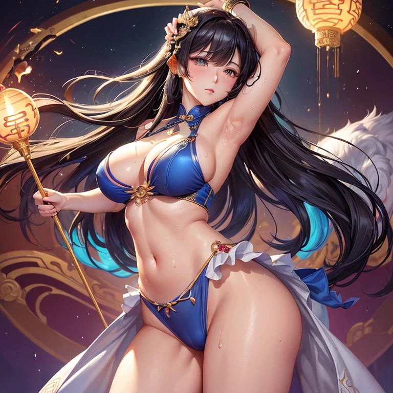 装飾的なGorgeousドレスを着た女性, Flowers in hair, CG society hot topic, Fantasy art, ((Beautiful Fantasy Empress)), アニメのgoddess, 8K high quality, detailed art, 美しく優雅なQueen, Beautiful Celestial Magician, Very luxurious, (((Sweaty,Sweat pours down,Beautiful sweaty armpits,Slimy and shiny armpits,Mature women showing off their armpits))), (((Sweaty,Sweat pours down,I'm showing my ass here,Emphasis on the crotch,beautiful pussy line,Anal hole,Pee))),gem, nice, wonderful, Gorgeous, noble, Noble, (((goddess))), Queen,(((古代中国の衣装を着たgoddess))),Glowing Skin,Perfect Face,中国のgoddess,Black Hair,Saggy breasts, Huge breasts,,Cleavage