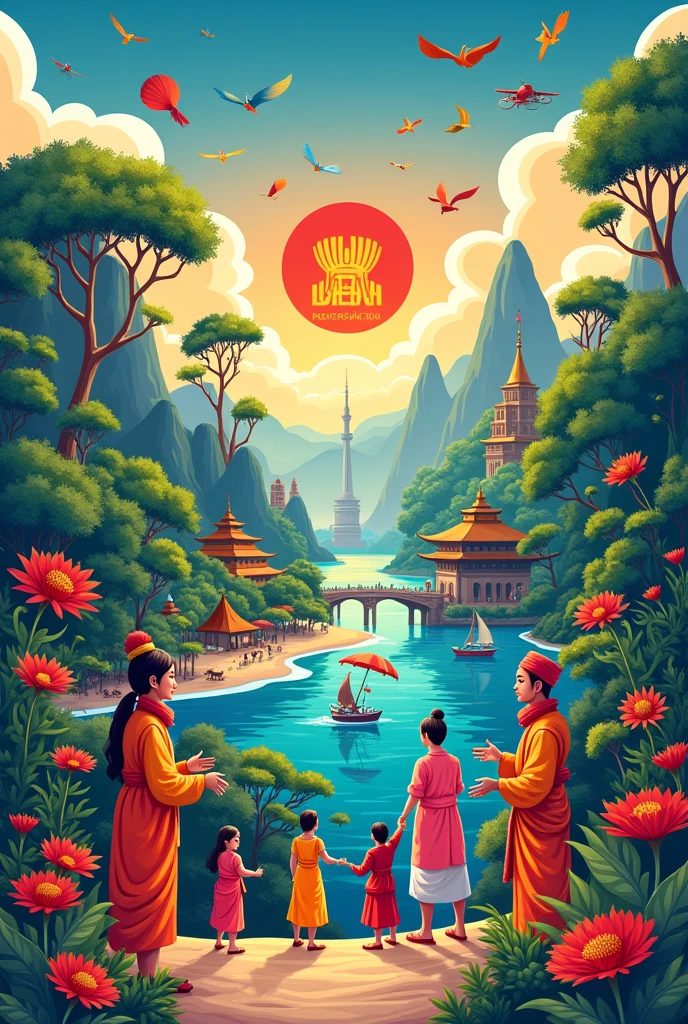 make a poster of asean country ( Malaysia, Vietnam, cambodia, Singapore, laos, Indonesia, myanmar, Thailand, brunei, Philippines)