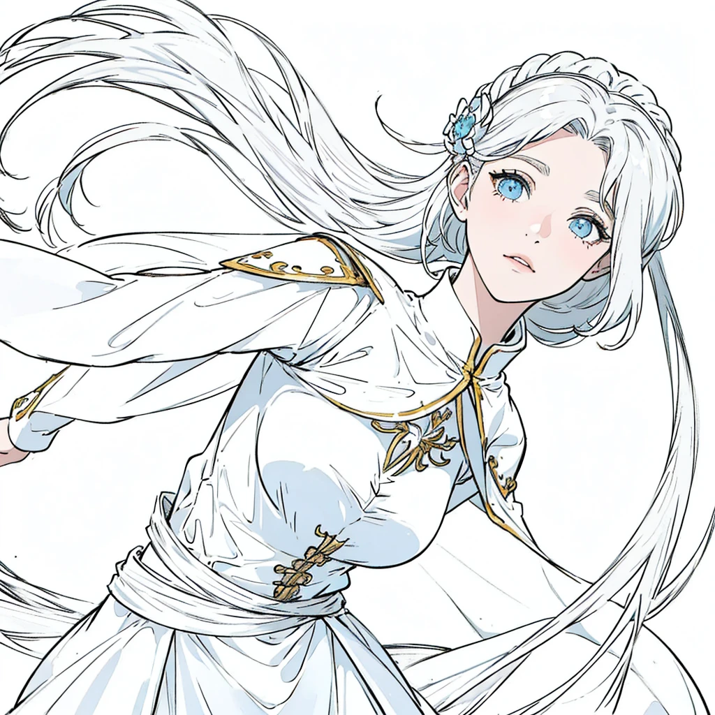 ((best quality:1.4)), white background, (bust), Medieval background, female