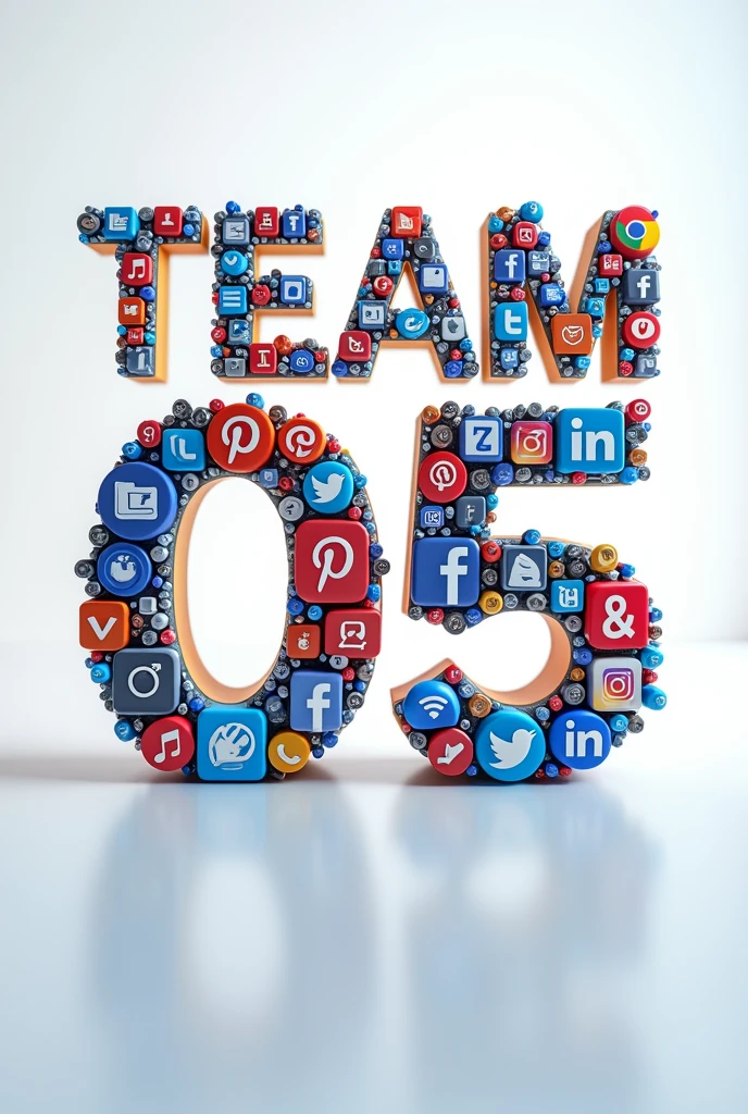 "Team 05" written with full of social media icons