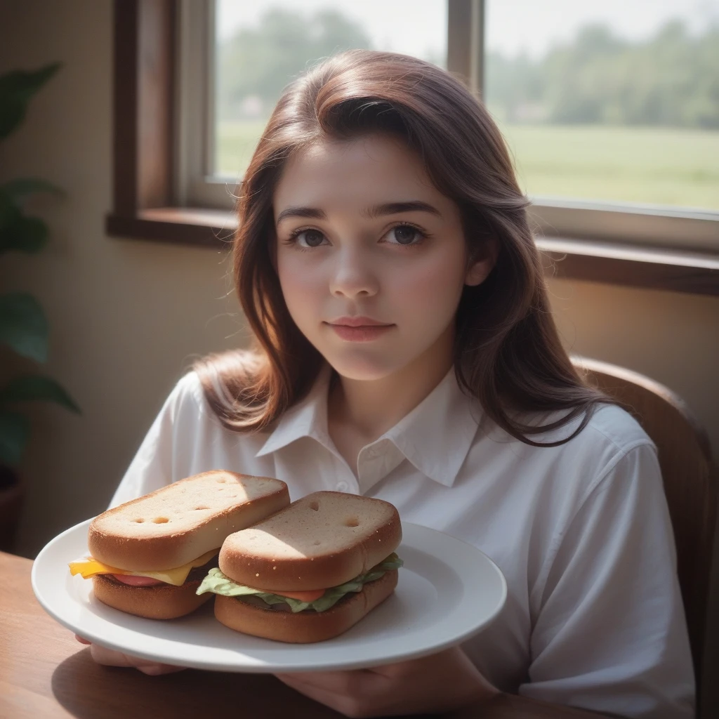 RAW photo of a BLT sandwich with extra bacon, (rustic diner background), seed bread, pepper jack cheese, (intricate details:1.12), (intricate details, hyperdetailed:1.15), photorealistic, ultra-realistic photo, 8k uhd, dslr, soft lighting, high quality, film grain, Fujifilm XT3, (masterpiece)