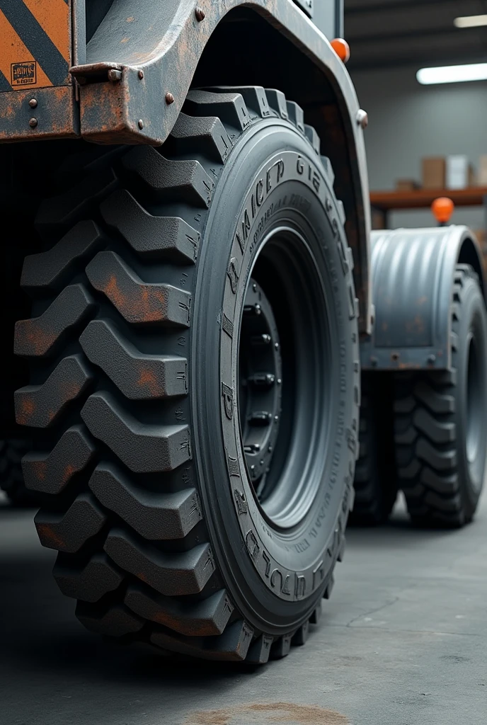 The store's logo, "Tire Technical Expert," is written on the side of a large truck tire
