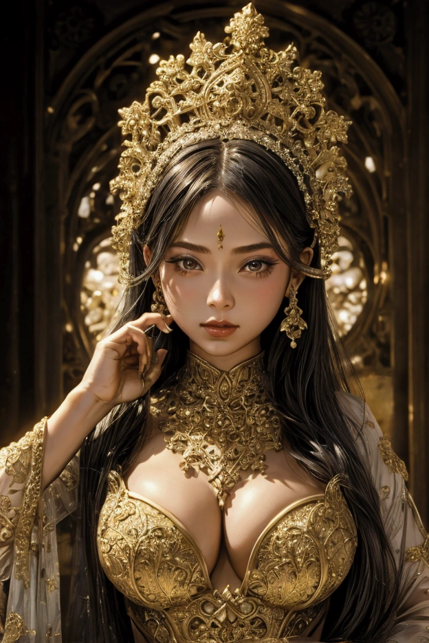 ( Masterpiece:1.2?????posed:1.2, White and vivid colors, navel), (???? junior idol), ((face variations)), portrayed in the best quality and high resolution. The image should be ultra-detailed, realistic, and photorealistic with a touch of rawness. back lighting, colorful Light shines through delicate stained glass. The medium can be a combination of photography and concept art. The color tone should be vibrant and vivid, enhancing the overall visual impact. Whole Body proportions and all limbs are anatomically accurate, (??????:-0.9) .