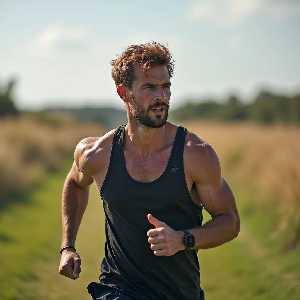 training,man,brown hair,Landscape