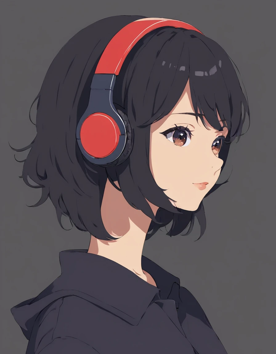 Silhouette of a girl, headphone、 close, , Flat Design, Vector illustration, Graphic Illustration, Detailed 2D illustrations, Flat Illustration, Digital Illustration, Digital Art,
