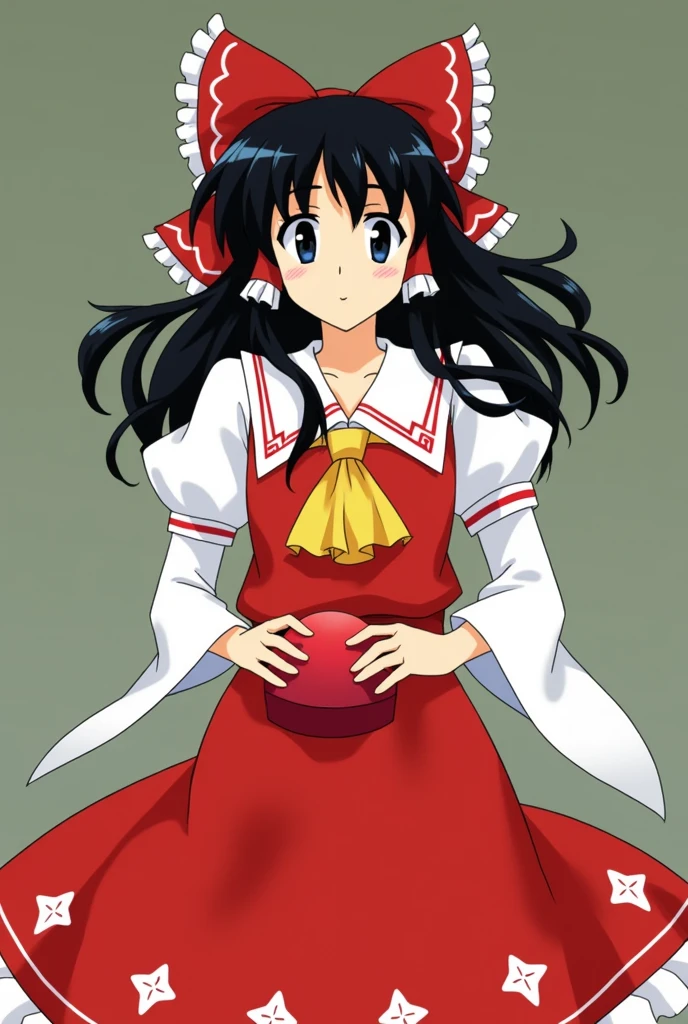 Reimu Hakurei trying to hold back from cumming