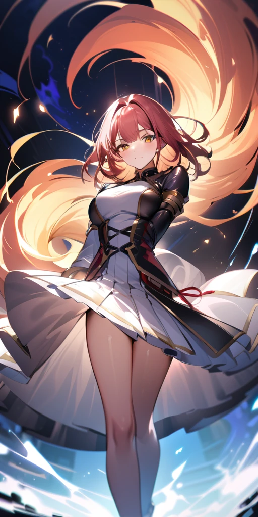 ((Highest quality、masterpiece、anime style、best quality、high resolution、8k、detailed、ultra-detailed:1.3))、Long legs、Sharp focus:1.2, Beautiful woman with perfect figure:1.4、(Smiling:1.2), double eyelid、30-year-old female、Sexy pose、((((Close your mouth、One Woman、メイド服:1.5)))),The background is a different world、movement,dynamism、ファイティングポーズ