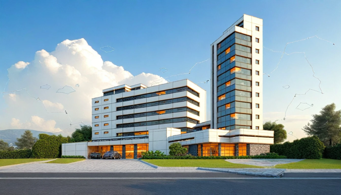 Architectural style Architectural style,  ((Classic Style House)),(masterpiece) , ((best quality)), dramatic lighting, high quality outdoors, sky, day, cloud, tree, blue sky, building, scenery, road, real world location,  sunlight, enough detail, high resolution,super realistic, Photorealistic, highly detailed, balcony, plants, door, car, truck, parking slot, paving, . Clean lines, architectural drawing, highly detailed  , . Clean lines, geometric shapes, minimalist, modern, architectural drawing, highly detailed