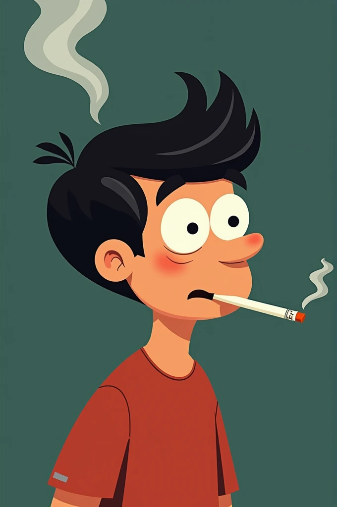 a cigarette as if it were a cartoon character