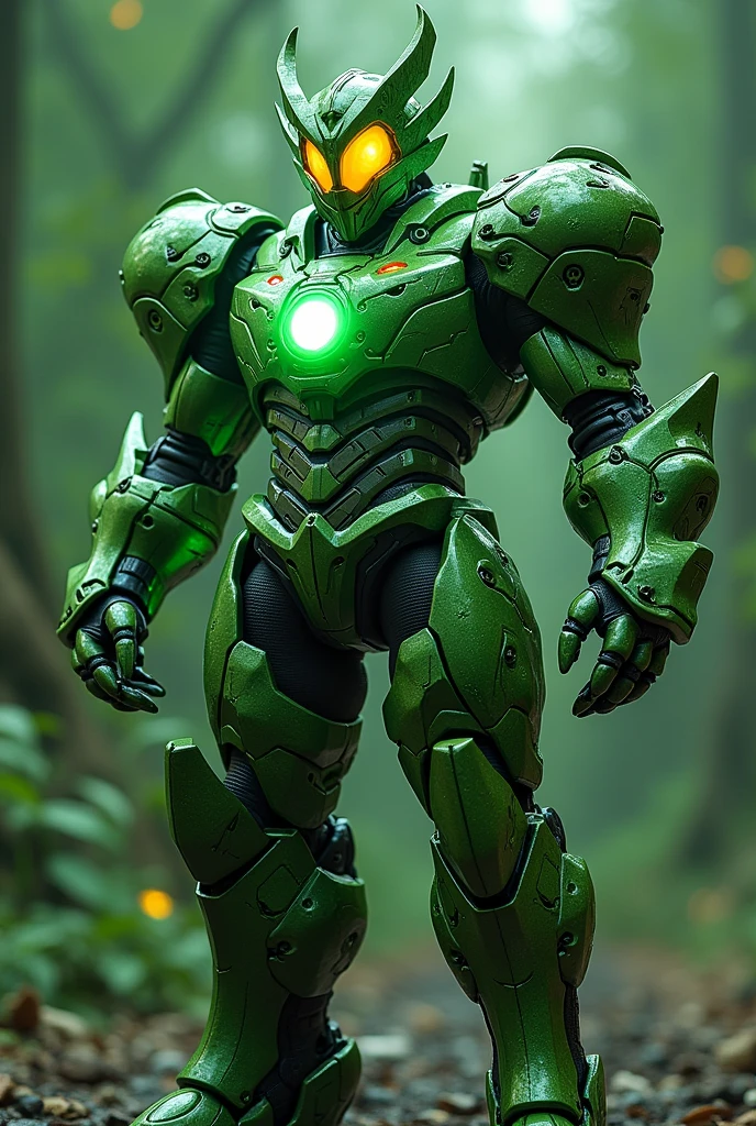 A detailed, high-quality Stable Diffusion prompt for the theme "Durian green Kamen rider concepts" would be: durian green kamen rider, detailed mecha suit design, mechanical armor, glowing energy orbs, futuristic cyberpunk style, dramatic lighting, intricate machinery, complex patterns, sharp angular shapes, dynamic pose, digital art, cinematic composition, highly detailed, 8k, photorealistic, masterpiece