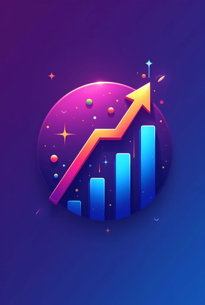 A vibrant logo for a Telegram channel that helps sellers increase sales on Wild berries and ozone. The logo should evoke growth., success, benefit. Use a purple gradient (Wild berries) Blue and (ozone) Colors that symbolize upward mobility, Up arrow etc., graph, Or chart. The channel name is "WB & ozoneニュース: What's important to sellers". --1 included:1