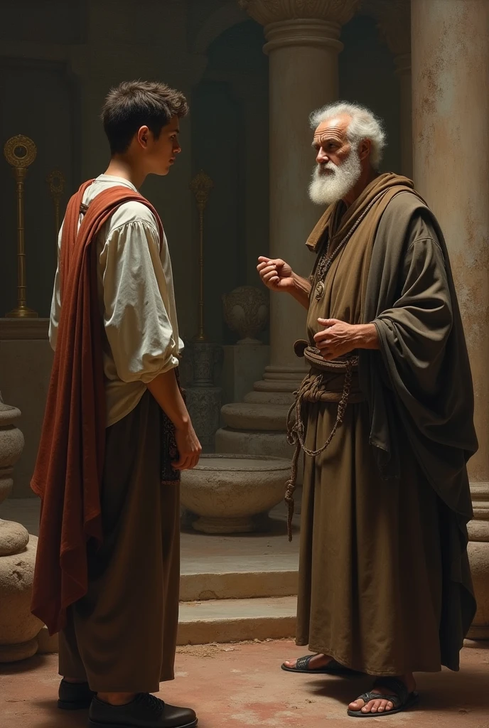 The same son in this picture wants to leave his father, in antiquity