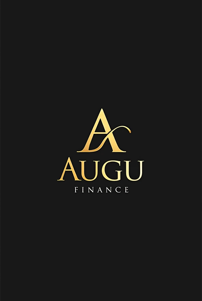 Create a finance company logo named AUGU FINANCE,, use the initials,, black and gold theme