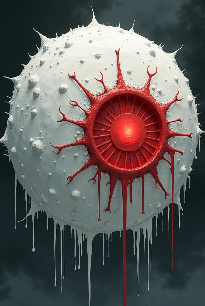 A white blood cell with maharoga's wheel from jujutsu kaisen 