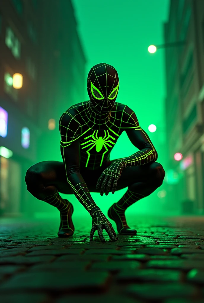 Spider man cyber neon green 