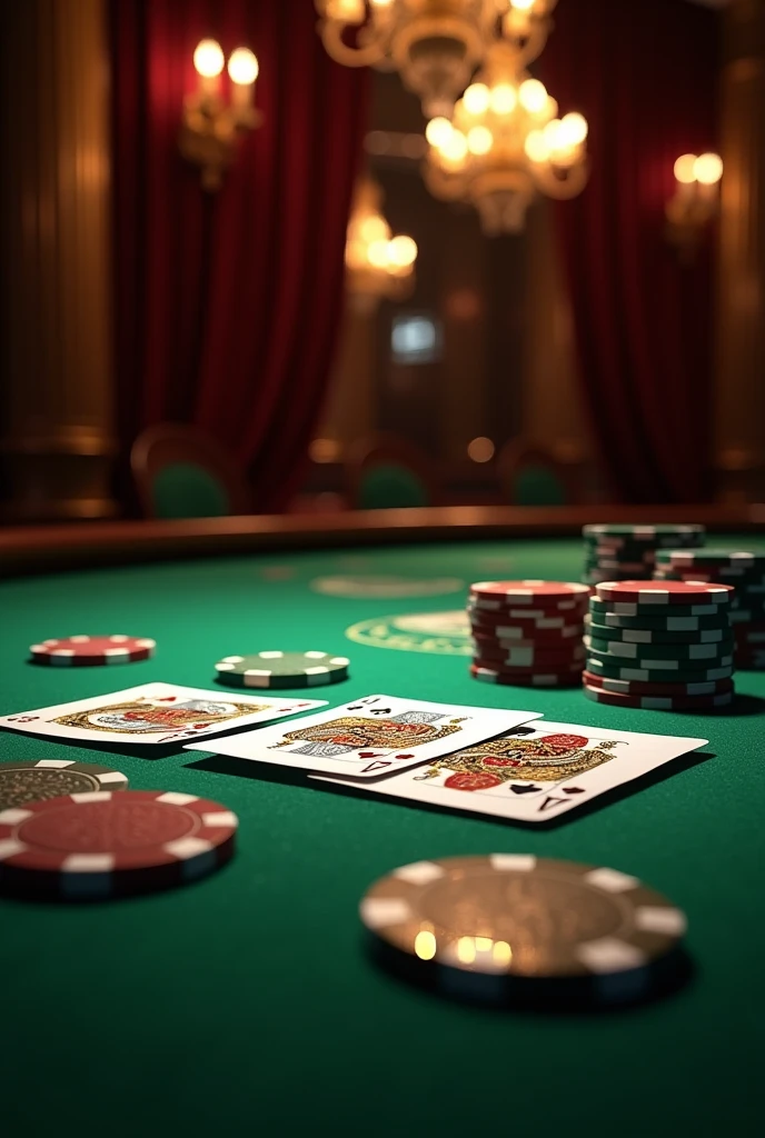 Create a casino card photo with no human being