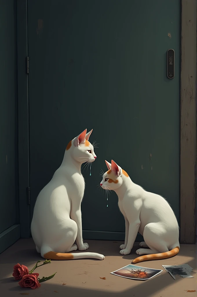 Literally illustrate the following sentence with an image containing one or more cats::
When you don't love me anymore