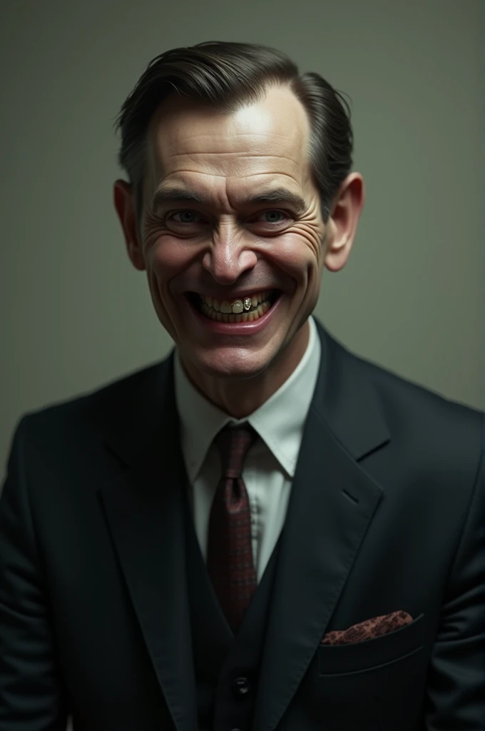 Man in suit with scary smile