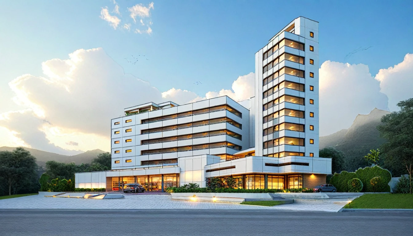 Architectural style Architectural style,  ((Classic Style House)),(masterpiece) , ((best quality)), dramatic lighting, high quality outdoors, sky, day, cloud, tree, blue sky, building, scenery, road, real world location,  sunlight, enough detail, high resolution,super realistic, Photorealistic, highly detailed, balcony, plants, door, car, truck, parking slot, paving, . Clean lines, architectural drawing, highly detailed  , . Clean lines, geometric shapes, minimalist, modern, architectural drawing, highly detailed