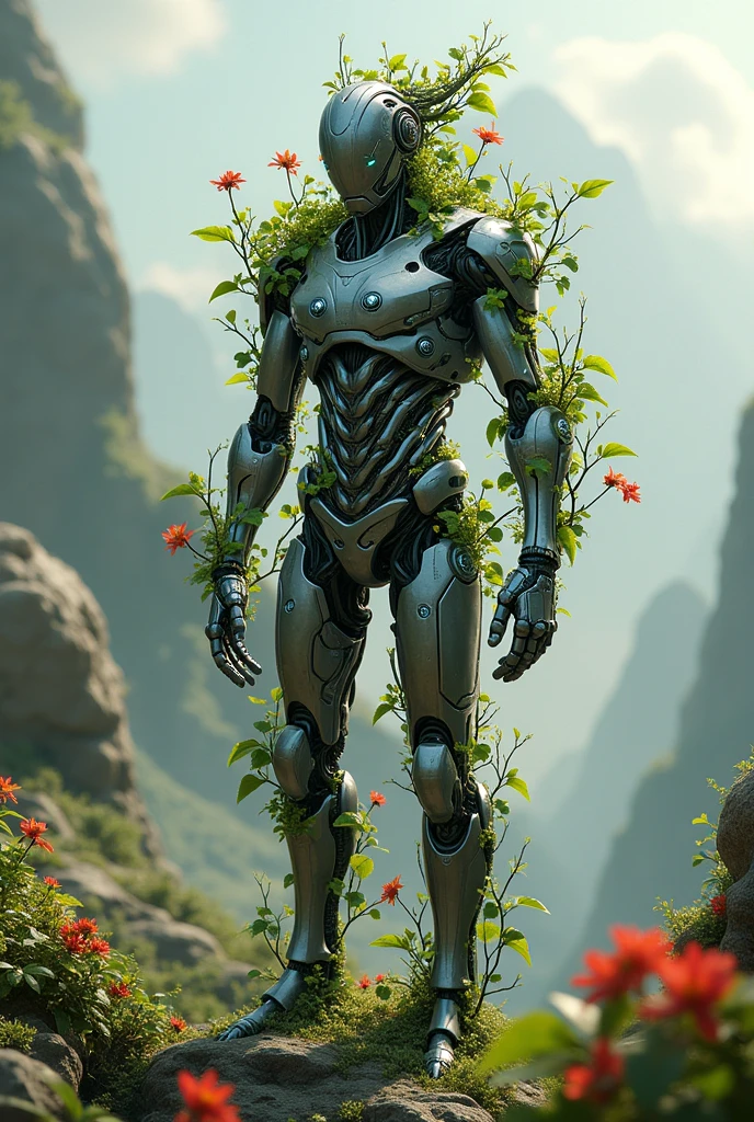 Half metal half plant