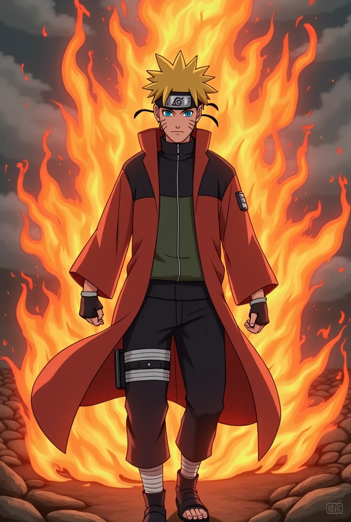 Naruto with kurama chokar mode
