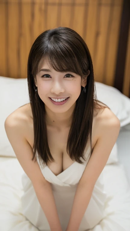 ((Highest quality, 8k,)), Browsing Caution, front, Heavy chest, charm, Accurate limbs, First Person View, (masterpiece:1.3), Realistic, photo-Realistic, RAW Photos, Beautifully detailed face, Pale skin, Detailed hair texture, Perfect body, Anatomically correct,Natural neck length, (Beautiful Hそしてs), (Fair skin:1.2), (Highest quality:1.4), finely,(Very beautiful facial details), (Big Breasts:1.0),フルnude、Fashion model posing、Whole Body Ezbian、nude、thin、Hip、thin脚、フルnude,Exposing the breasts、Portraiture,One Woman, (RAW Photos:1.2), Intensive、In bed、Bright room、naked、Japanese、small、Areola、frontを向いて、Bright room、 (Photorealistic photography:1.4), (超Realisticな:1.4), (Realisticな:1.3), (softer lighting:1.05), (映画の照明Improvement of quality:0.9), topless、Underless、上半身naked、naked、, (Bright light:1.2), (Improvement of quality:1.4), (Highest qualityのリアルテクスチャスキン:1.4), Detailed eyes, finely描かれた顔, ( Joyful), (smile:1.1), (Enhances the beauty of skin texture.:1.1)、Stick your butt out、On all fours、Open your legs、Spread your legs、Show me your crotch、