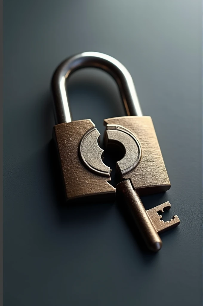Make me a logo for a clothing brand with the initials LJJC Let it be a closed padlock with a broken key
