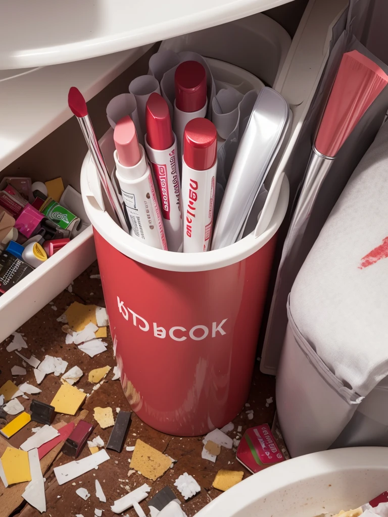 lipstick in the trash