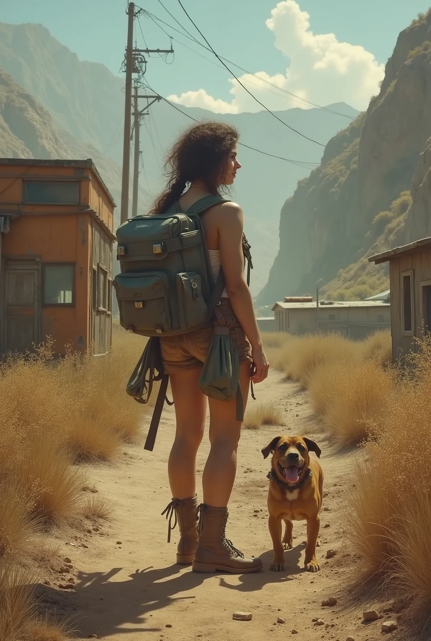 Post-apocalyptic cool summer, explorer alone there