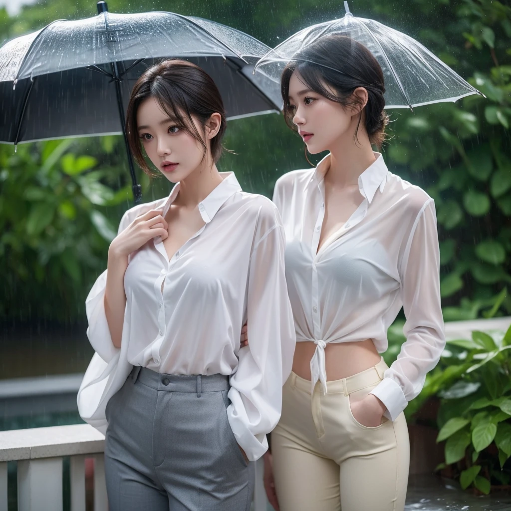 exy pose、Hair getting wet in the rain、Mr.々Hair style、Short Hair、Transparent shirt、Beautiful woman getting wet in the rain、typhoon、Get wet without an umbrella、Beautiful woman in the rain、雨で濡れたBeautyOL、Detailed face、Realistic、beautiful girl、Beauty、Office Lady Uniform、beauty、Beautiful woman、Narrow waist、Handsome woman、Tight pants look、suit、Sexy pose、タイトなsuitパンツ、雨で濡れたsuit、Wet naked shirt、See-through shirt、Shot in heavy rain、Naked shirt、Colorful underwear