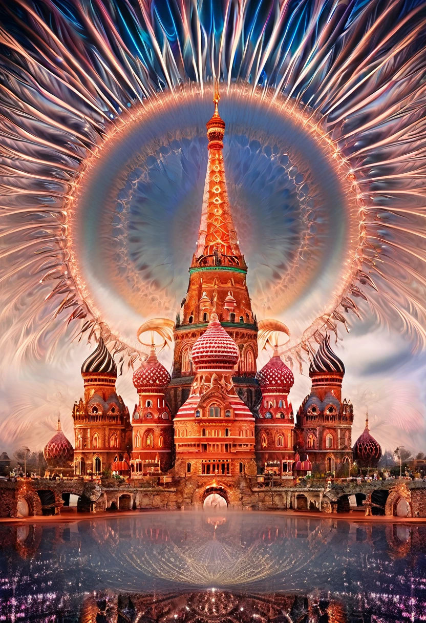 fusion of kaleidoscope, magic circle and Ferris wheel, four towers of copper-plated coils arranged on all four sides, shading effects, gradation magic effects, foggy filter effects, glitter effects, (ultra detailed, absolutely resolution, best quality:1.3), 2.5D, delicate and dynamic, artistic photography, hyper realistic, graphic CG digital fantasy art