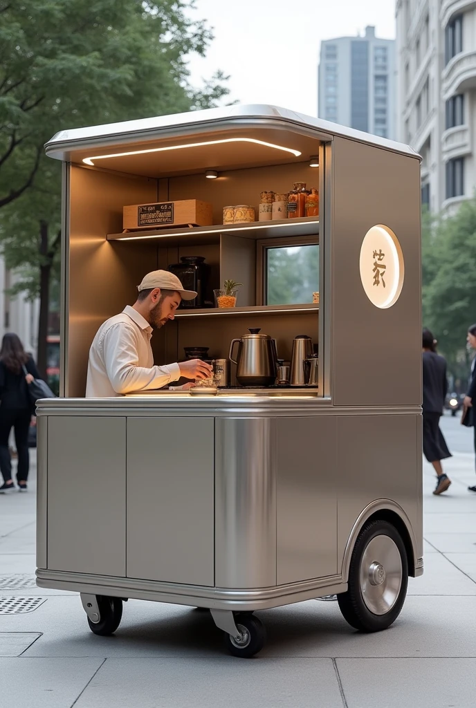 mobile coffee cart design milk tea smart