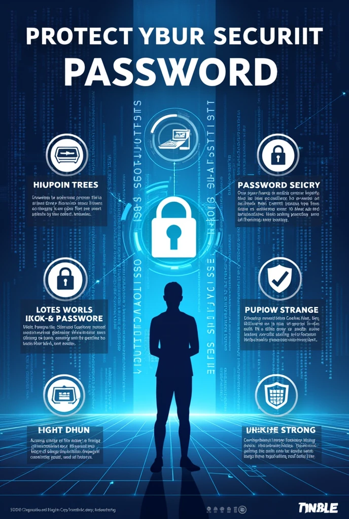 Illustrated poster for protecting passwords for cyber security measures