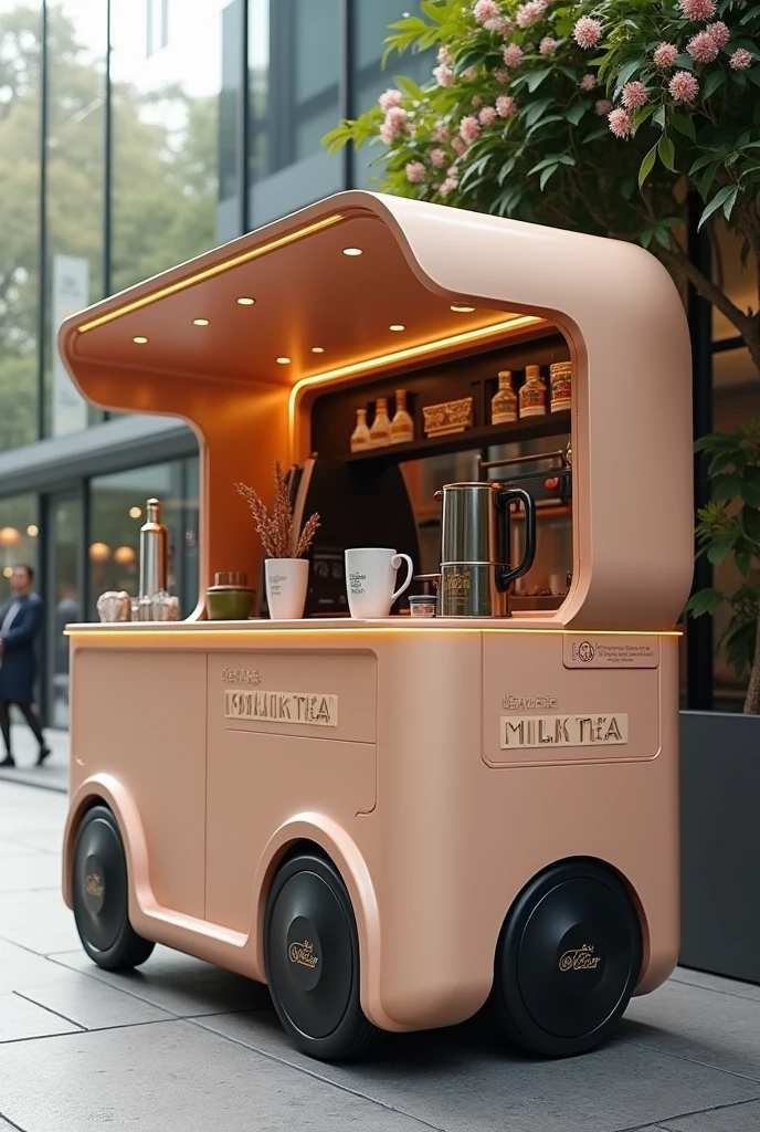 mobile coffee cart design milk tea smart 