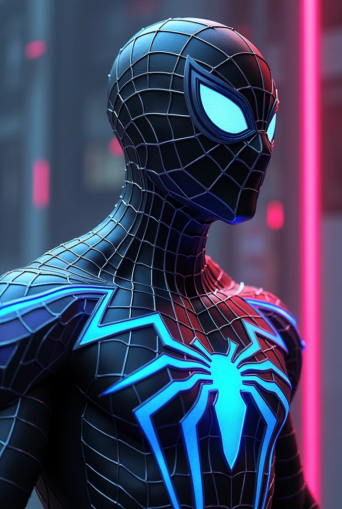 Spider man cyber neon white