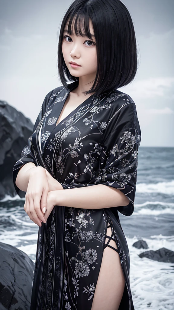 ### Prompt example:
Background with abstract black and white swirling design、Portrait of a beautiful Japanese girl。The beautiful girl has a beautiful face、Have short straight hair、Gives a neat and clean impression。The costume is a monotone robe.、Black and white contrast design。Although it is a thin fabric、You can see the sturdy stitching.。
The beautiful girl folded her arms in front of her chest.、Posed looking straight ahead。The background design、With an abstract pattern like swirling clouds、It brings out the mysterious atmosphere of the beautiful girl.。The lighting is soft and even、The texture of the skin and the facial expression of the beautiful girl are captured in detail.。
As a photographic technique、Make use of the contrast between the subject and the background、Creates a deep three-dimensional effect。The vertical composition captures the beautiful girl's posture and the background design in a well-balanced way.、We strive for harmony throughout the。While still achieving a super-realistic, live-action finish、It is a piece that exudes a fantastic atmosphere.。
---
