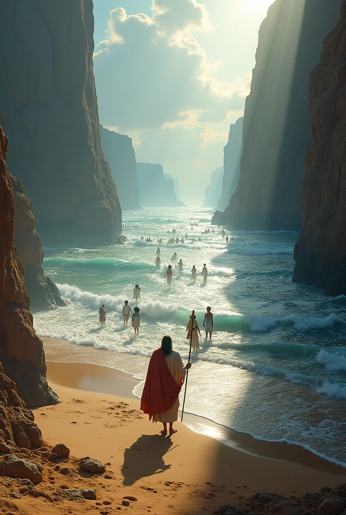 Moses and the Israelites parted the sea