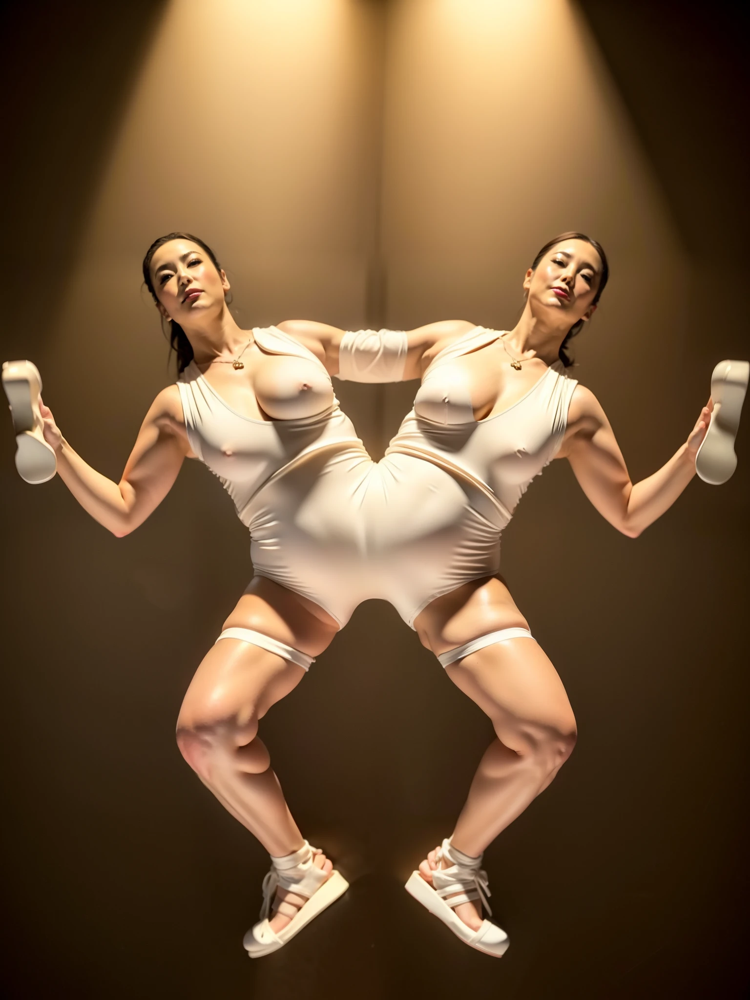 Browsing Caution,nude,(Highest quality,8k,masterpiece),Japanese Mature,50 years old,Huge ,Accentuate your cleavage,Glamour,sexy,Muchimuchi,