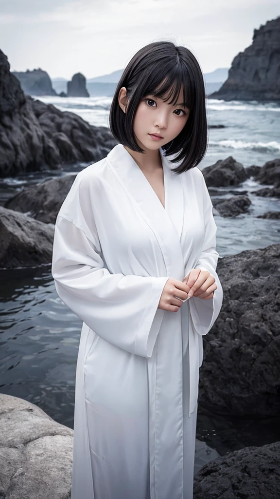 ### Prompt example:
Background with abstract black and white swirling design、Portrait of a beautiful Japanese girl。The beautiful girl has a beautiful face、Have short straight hair、Gives a neat and clean impression。The costume is a monotone robe.、Black and white contrast design。Although it is a thin fabric、You can see the sturdy stitching.。
The beautiful girl folded her arms in front of her chest.、Posed looking straight ahead。The background design、With an abstract pattern like swirling clouds、It brings out the mysterious atmosphere of the beautiful girl.。The lighting is soft and even、The texture of the skin and the facial expression of the beautiful girl are captured in detail.。
As a photographic technique、Make use of the contrast between the subject and the background、Creates a deep three-dimensional effect。The vertical composition captures the beautiful girl's posture and the background design in a well-balanced way.、We strive for harmony throughout the。While still achieving a super-realistic, live-action finish、It is a piece that exudes a fantastic atmosphere.。
---