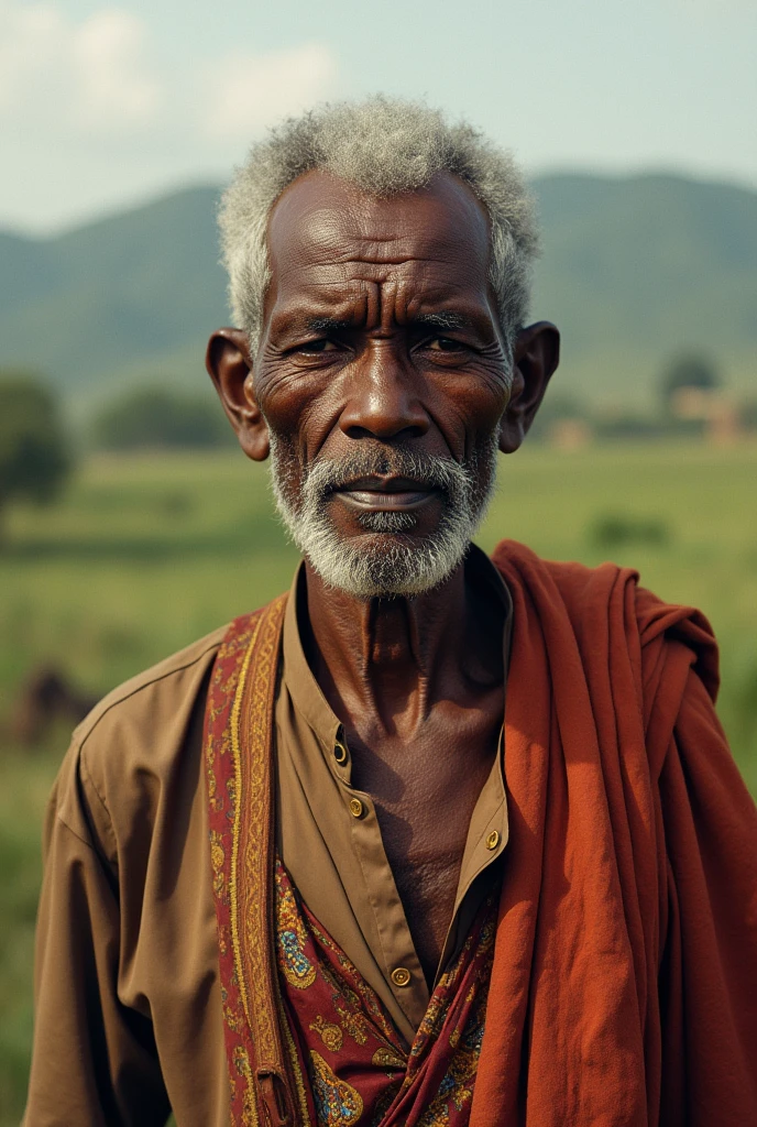 An aged man in jos wearing a caftan from Jos plateau in 1966