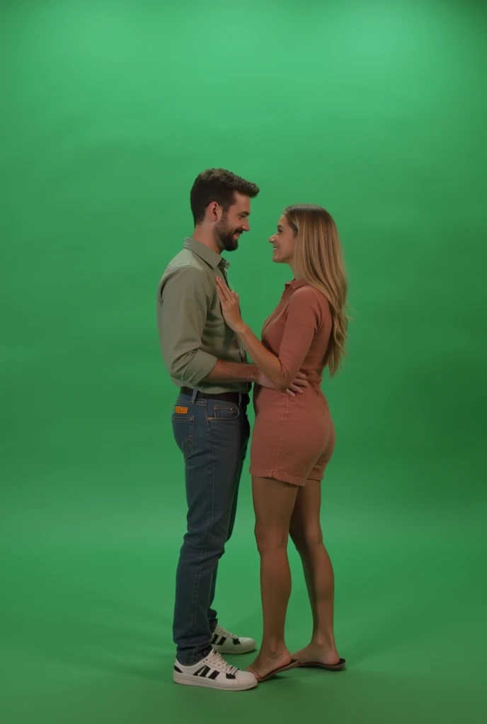 Adult men and women、Green Screen、Looking this way