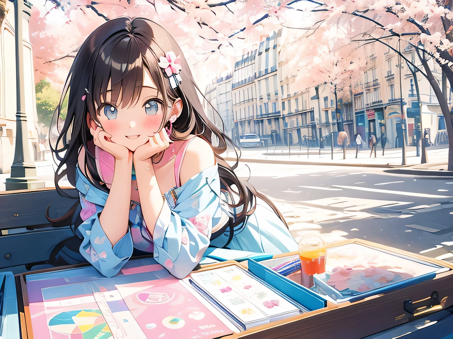 Vasily Kandinsky pastel color style、Kawaii Design, most beautiful girl ever、(((Paris)))