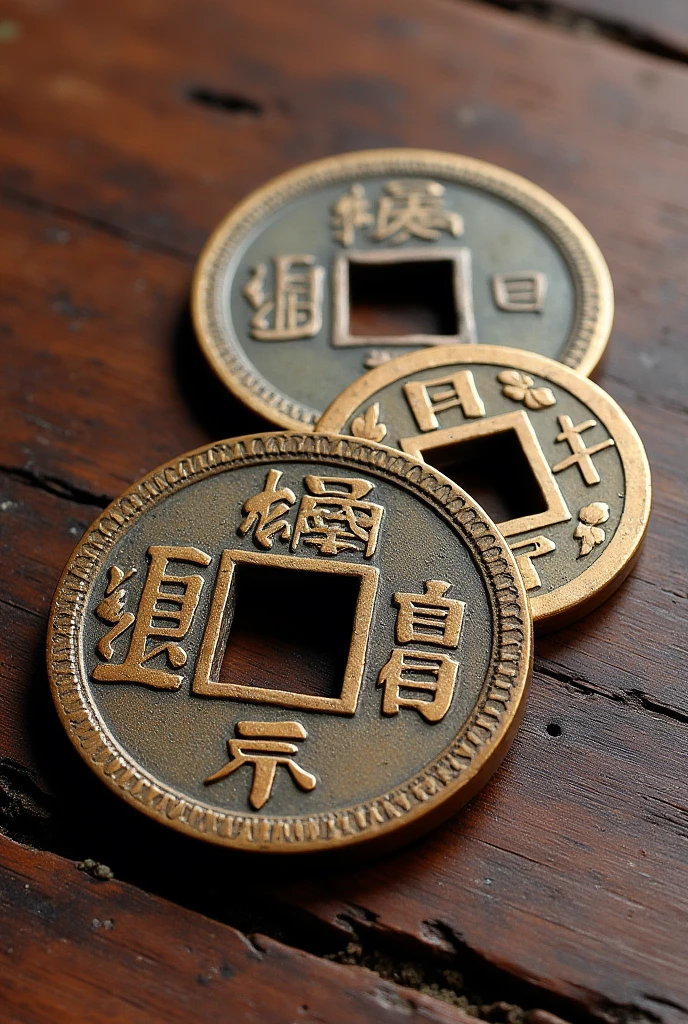 Three Chinese copper coins
