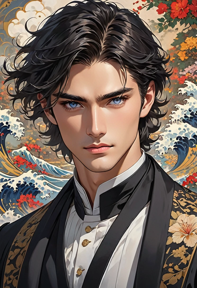 Calix has an effortlessly captivating presence. His mid-length black hair falls in tousled waves, framing a face that is both sharp and symmetrical. His eyes, dark and intense, often seem to look right through people, further accentuating his air of aloofness. His skin is fair, and his well-defined jawline gives him a striking profile. Calix's style is impeccable, favoring a blend of classic and modern fashion that emphasizes his wealth without being ostentatious. He⁸ carries himself with a posture that exudes confidence, making it clear that he knows he’s attractive—and he’s not afraid to use it to his advantage