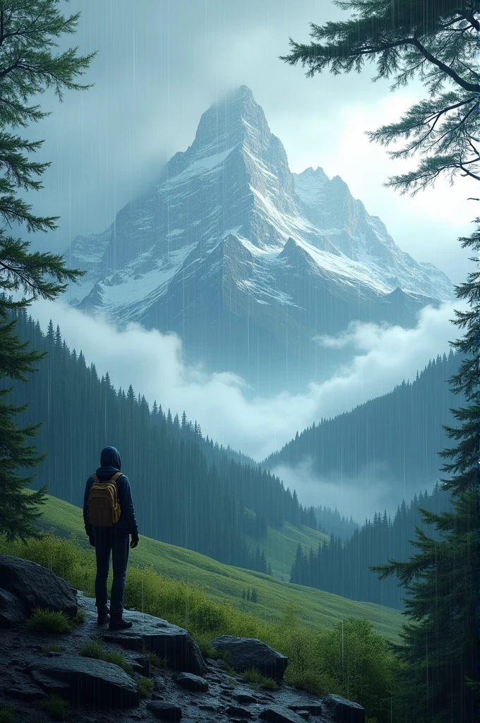 Rainy day in the mountains 